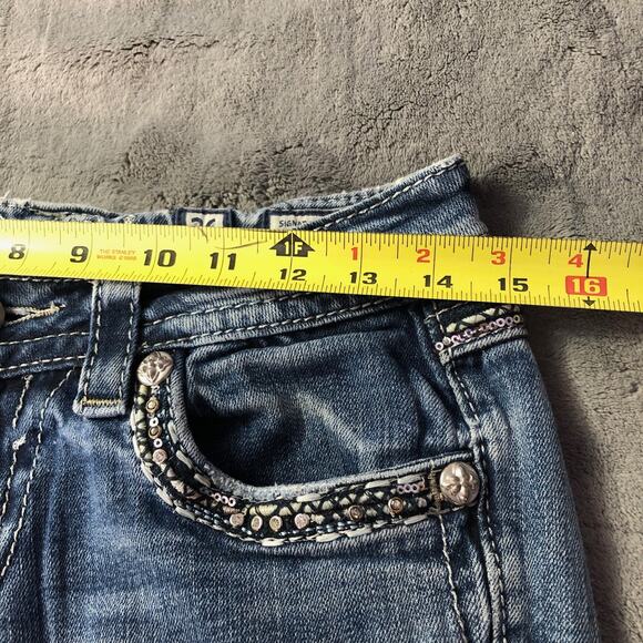 Miss Me Womens Jeans Low-Rise Boot-cut Stud Embellished Pockets 29" Waist READ - Picture 6 of 13